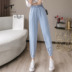 LT2020 Summer Hàn Quốc phiên bản mới thời trang Ice Silk Jeans nữ Feet nhỏ Loose-fitting Silk quần Straight Lantern Tide 