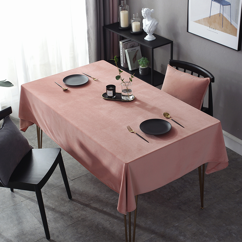 Solid color Nordic tablecloth fabric luxury high-grade coffee table tablecloth Modern light luxury net red living room square table cloth