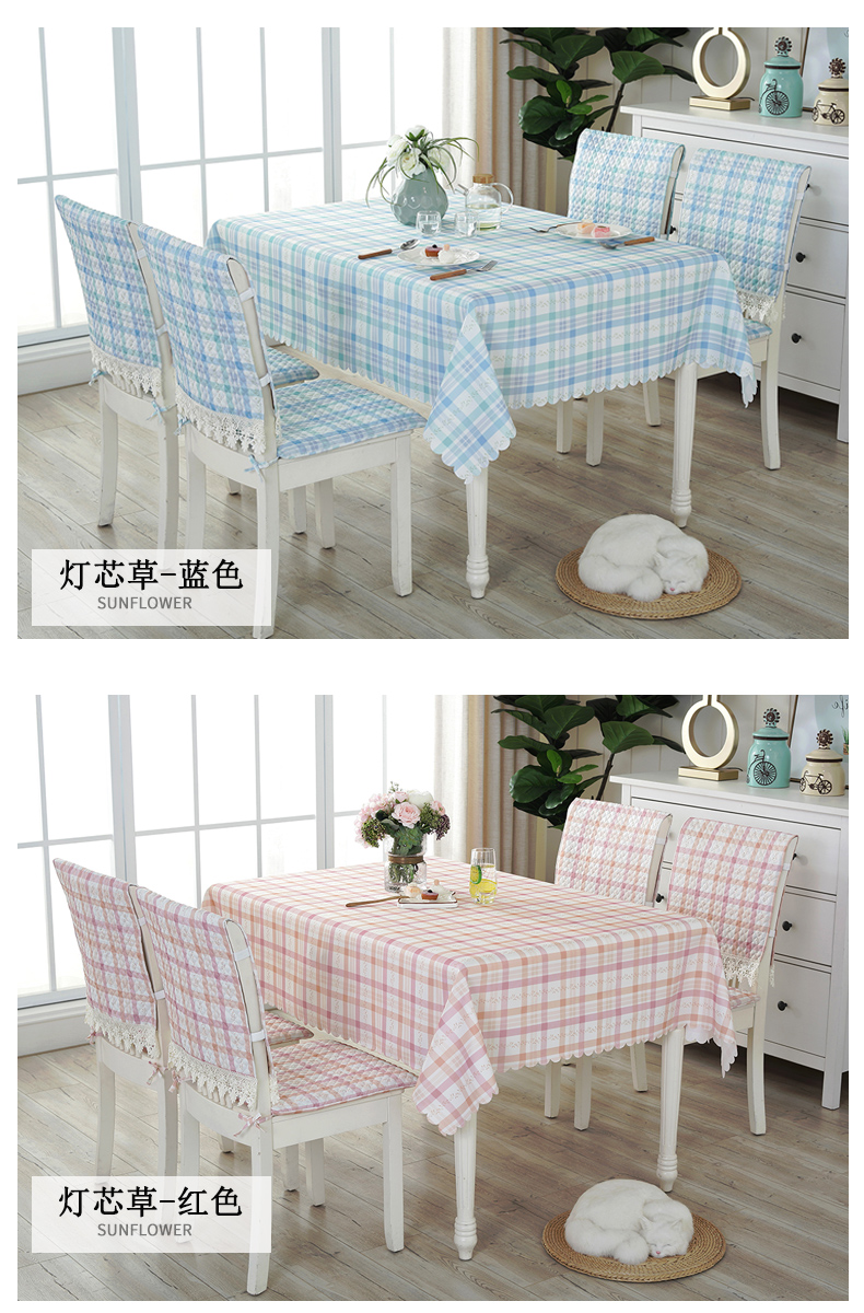 Châu âu bàn ăn ghế bìa khăn trải bàn vải cotton nhỏ tươi không thấm nước chống bỏng dầu-miễn phí dùng một lần ghế ăn đệm bộ