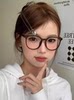 Ultra-Light Retro Brown Glasses for Women with Myopia, Can Be Fitted with Astigmatism Prescription, Korean Style Large Frame That Makes the Face Look Smaller, Trendy Plain Eyeglass Frames
