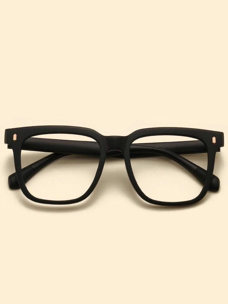 Black Eyeglass Frames for Men and Women with Nearsightedness, Suitable for Large Faces, Slimming, Trendy, Large Square Frames, Plain Frames, Anti-Blue Light