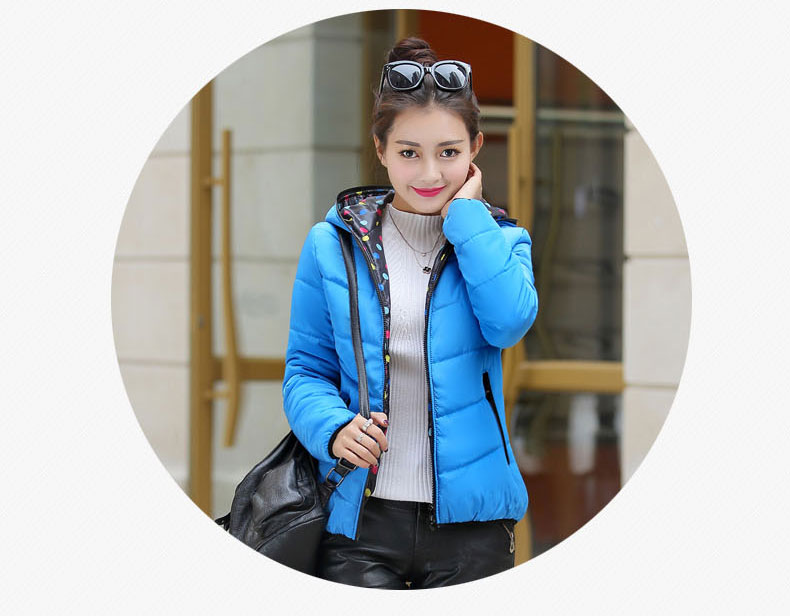 Sakura cherry thời trang mùa đông áo khoác mới Hàn Quốc dày lên Quần áo ngắn cotton ngắn Quần áo cotton nữ mùa đông áo khoác nữ áo phao nữ dáng ngắn hàn quốc
