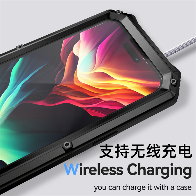 Metal Tough Shockproof 3 Layer Drop Resistant 360 Full Protection Kickstand Function High End Premium 15, 15 Plus, 15 Pro, 15
