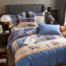 All-cotton thickened mill wool four sets of autumn winter student Dormitory Bed Three Sets of Quilt Cover Pure Cotton Linen Bed Bedding