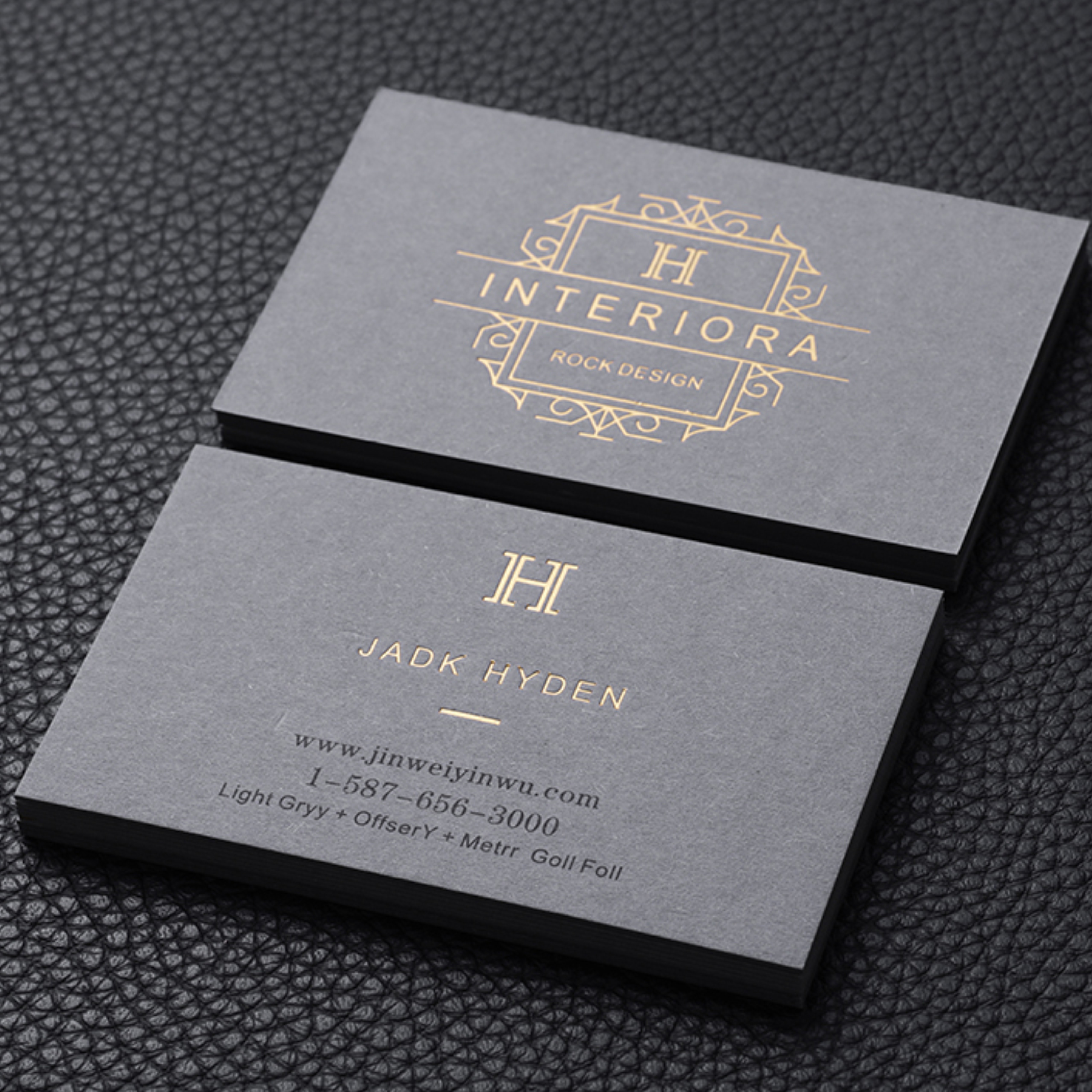 550g high-end Italian light smoke gray high-end business card is set to make hot stamped concave and convex crystal embossed card business card