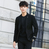 OECANA mens casual suit jacket British work suit a set slim suit business suit men