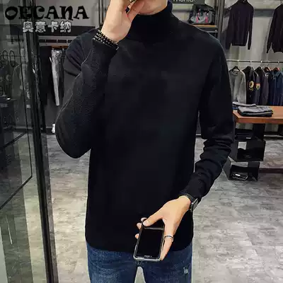 OECANA autumn and winter men's turtleneck sweater slim pullover sweater men's slim long-sleeved top trend sweater