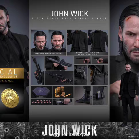 Hot Toys 1/6 John Wick 4 Keanu Reeves Walker Hair Transplant John Wick Killer Mms832