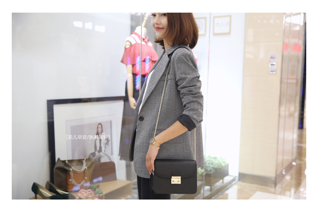 Mùa xuân 2019 phiên bản mới của Hàn Quốc của bộ đồ sọc nhỏ sang trọng kẻ sọc giản dị Anh retro phù hợp với áo khoác nữ bộ vest nữ đẹp