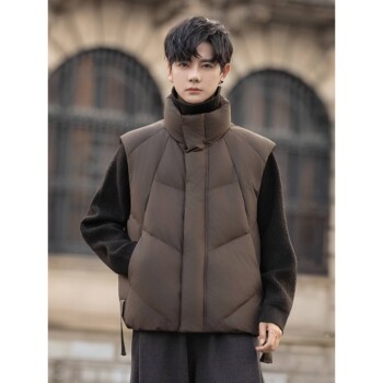 Counter quality trendy brand 2025 stand collar casual men's down jacket vest thickened winter men's jacket trendy high-end