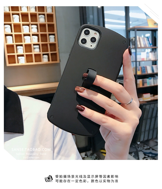 Màu đơn giản cho iphone11promax apple xs ốp lưng điện thoại di động xr ring khung 7p tay áo hình bầu dục 8p nữ - Nhẫn