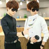 Áo sơ mi nam mùa đông cộng với nhung ấm dày dày tay dài Thanh niên tóc stylist áo rắn màu kinh doanh quần áo nam mua áo sơ mi nam
