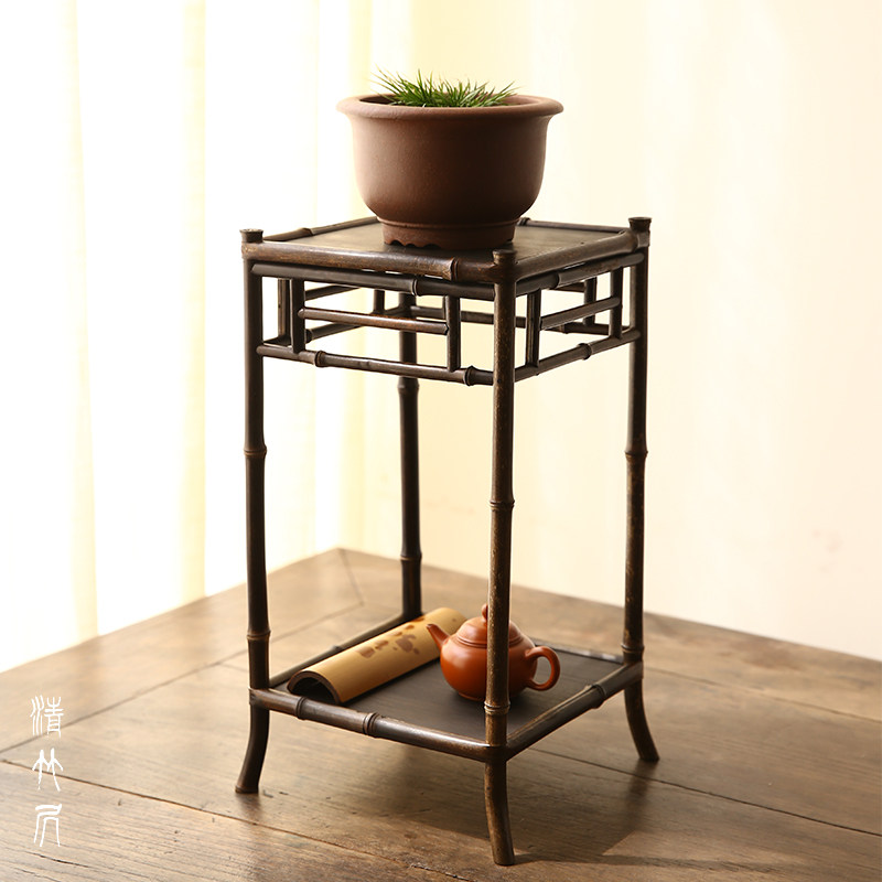 Qingzhu Residence Purple Bamboo Solitary Mountain Orchid Rack Lan Few Calamus Flower Terrace Zen tea room Tea shed Chinese mini flower shelf