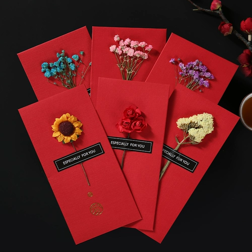 Из -за любви к Flugan Flower Red Packet 2024 Новая свадьба специальная индивидуальность творческий день благодарения в красном пакете свадьба свадьба