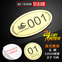 Customized locker locker door number plate locker room number number number sticker Hotel hotel room number plate custom-made