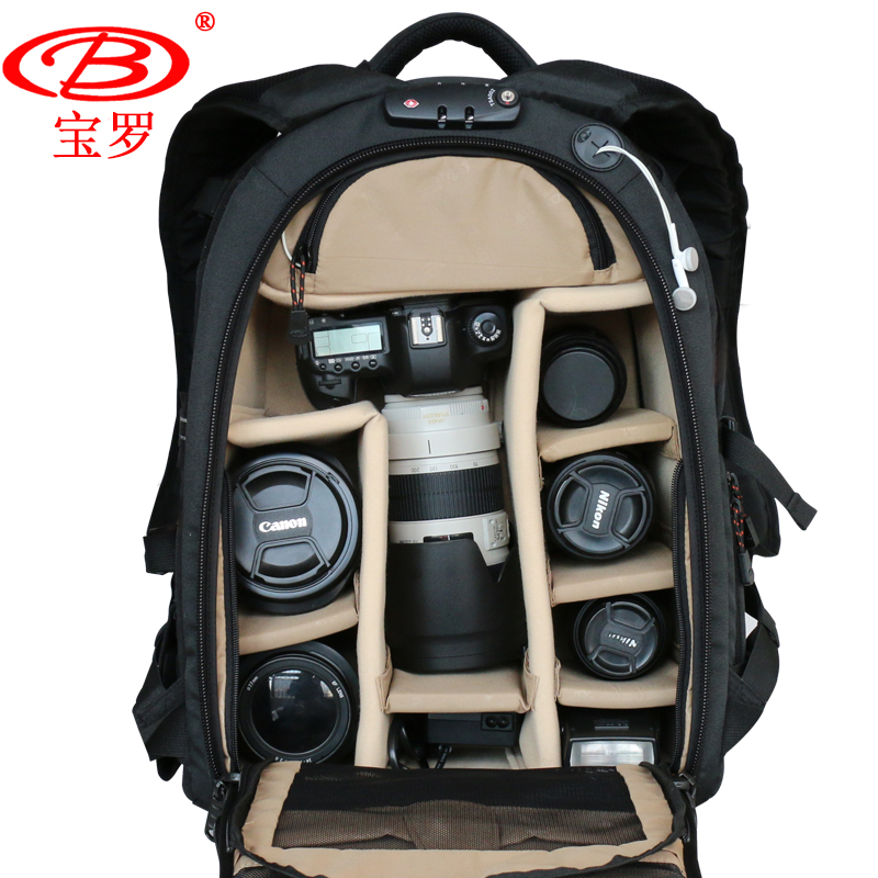 Puro 400mm photographic bag double shoulder bag 300mm password theft proof large capacity cannon uni-eye camera shoulder bag computer