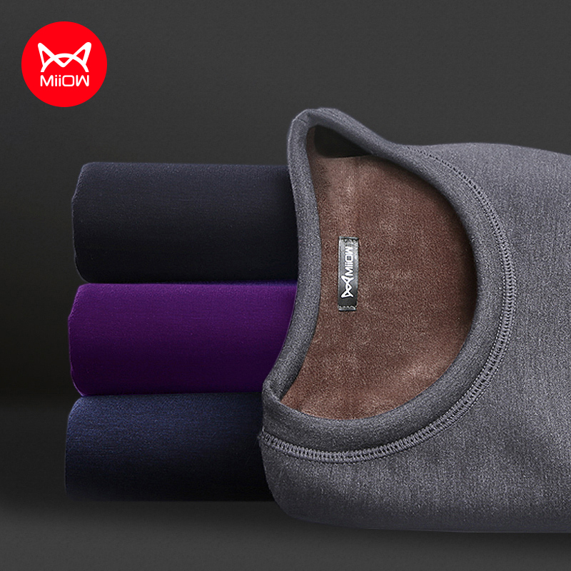 Cat Man Delvet Fever Heating Clothes Men's Thick Plus Velvet Middle-aged and Elderly Cold Protection Cotton Sweater Autumn Clothes Suit Women