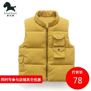 [Giảm giá] Boy vest dày mùa đông ấm áp áo trễ vai cổ áo trẻ em dây kéo Hàn Quốc thời trang - Áo ghi lê