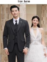 Высококачественный темно-серый# (костюм + жилет + брюки)