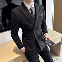 8338# черный двухбортный (костюм + брюки)