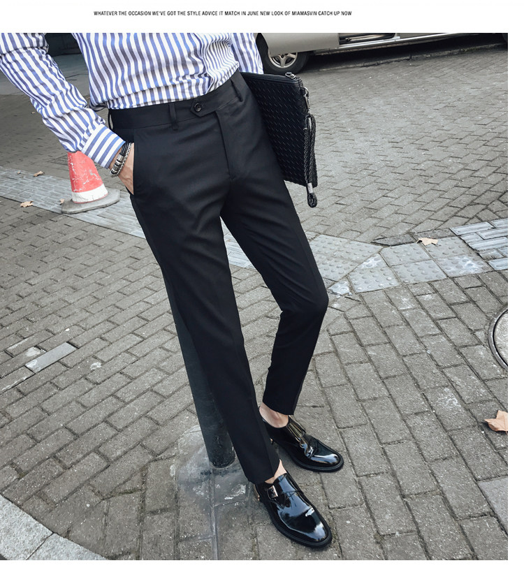 Мужские летние трендовые штаны, костюм, в корейском стиле, облегающий крой, свободный прямой крой 
