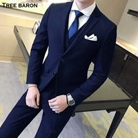 Синий комплект, жилет, штаны, 3 предмета