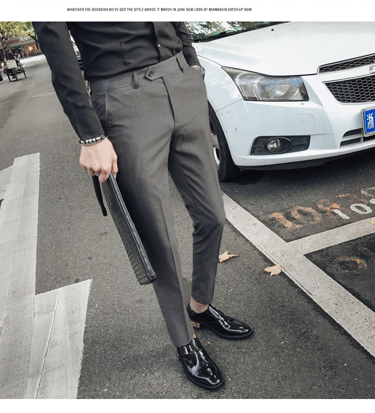 Мужские летние трендовые штаны, костюм, в корейском стиле, облегающий крой, свободный прямой крой 