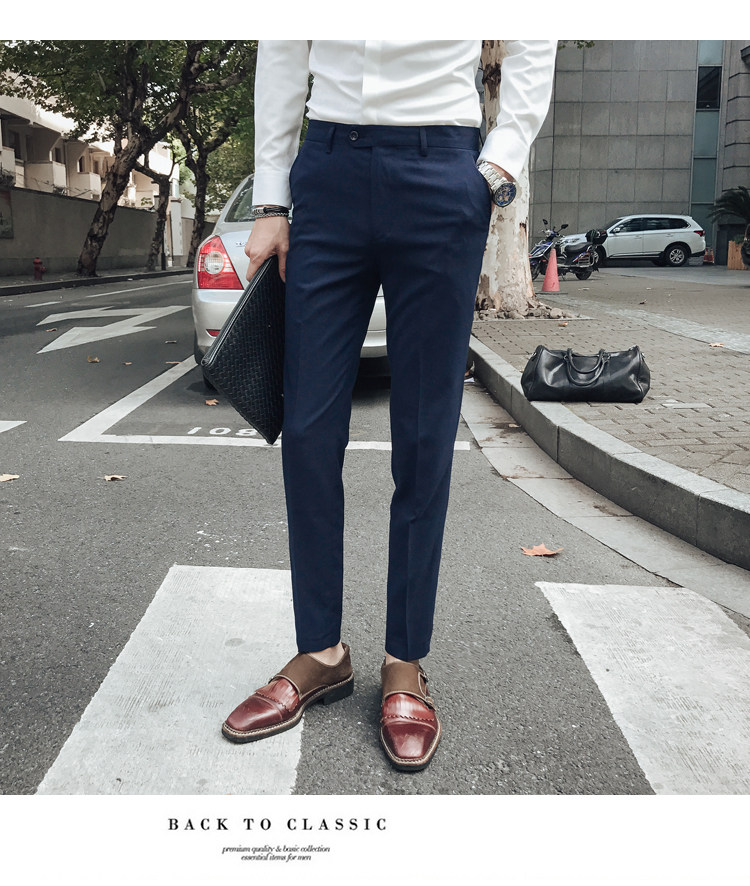 Мужские летние трендовые штаны, костюм, в корейском стиле, облегающий крой, свободный прямой крой 