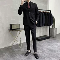 Черный костюм, жилет, штаны, рубашка