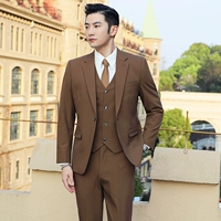 Хаки костюм, жилет, штаны, рубашка, галстук