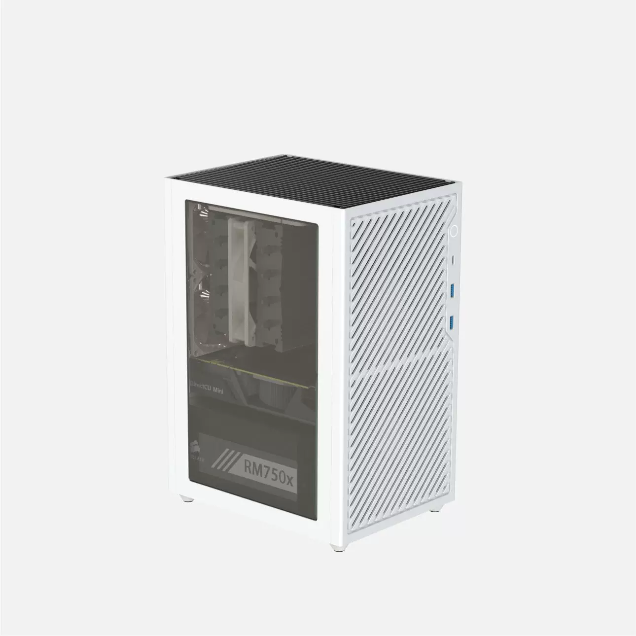 [SIXGE K3mini全铝机箱氧化黑色斜纹面板风冷立式短卡ITX]