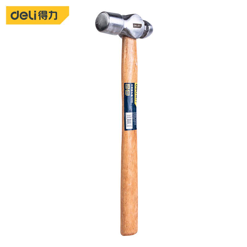 deLi's right-hand tool wooden handle round head hammer DL5191