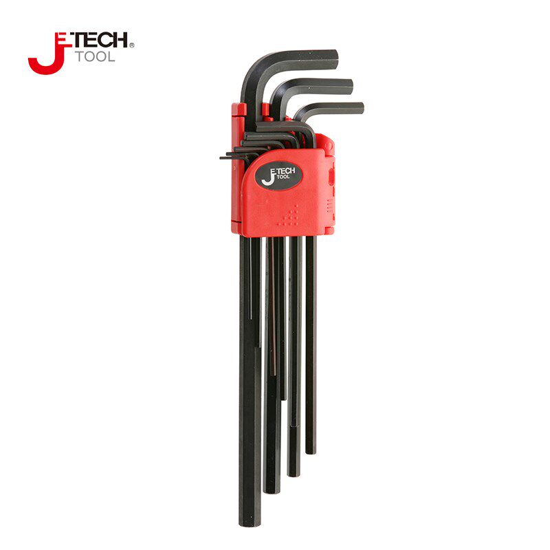 Jieke metric chrome-plated flat head standard lengthened extra-long hexagon wrench 9-piece set PM-C9 B9 PS-C9 B9