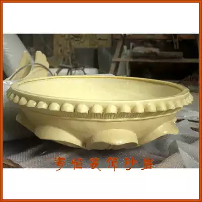 Haiheng Sculpture Art Sandstone Hotel Club Garden Landscape Decoration Carving Flower Bowl Decoration Material Small Petal Flower Pot