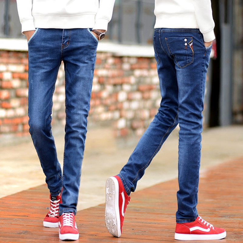 Autumn elastic jeans Men's swarm with small feet 2021 New trends casual long pants for men's spring and autumn