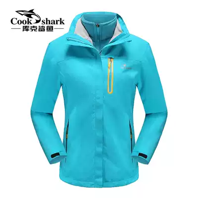 cookshark outdoor jackets men thickened velvet three-in-one piece waterproof and breathable mountaineering brand