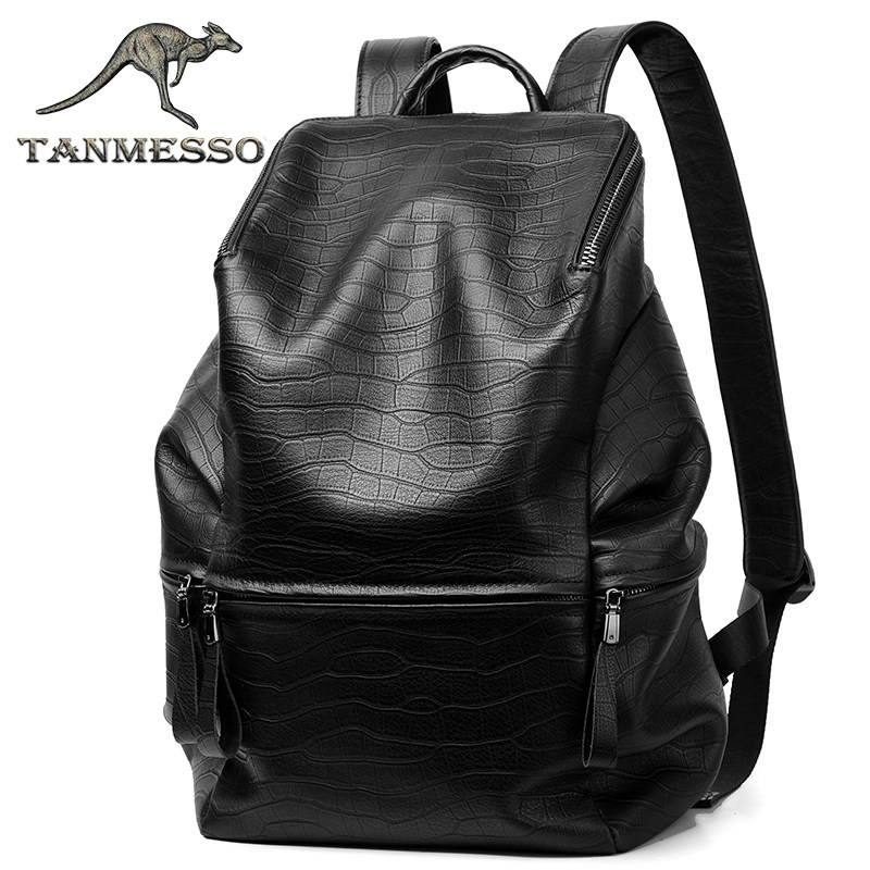 Musco kangaroo leather men's backpack casual large capacity backpack cowhide Business Men's bag travel tide bag
