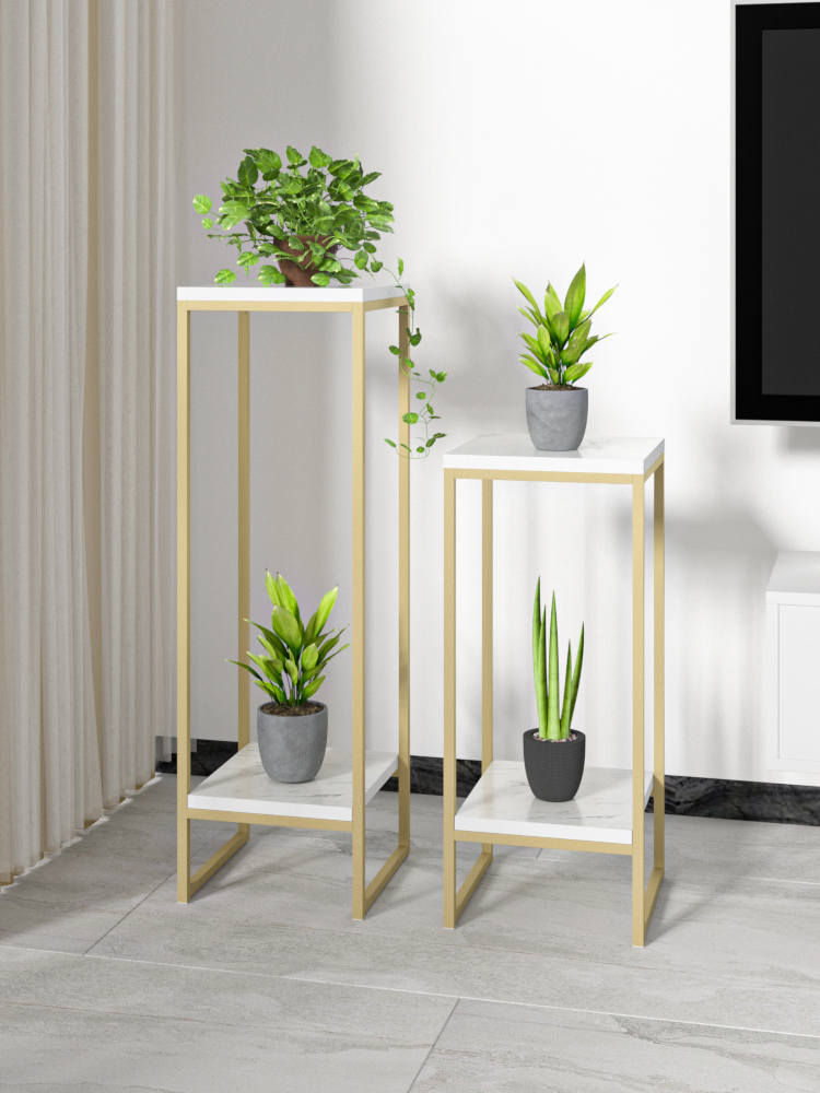 Flower Shelf Nordic Iron Art Metal Light Extravagant Room Living-room Flower Shelf Balcony Shelving Type Golden Ge Flower Pot Shelf