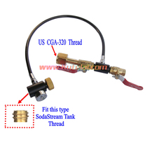 36 inch double switch sodastream with 3000psi meter inflation valve soda CO2 connection inflation hose