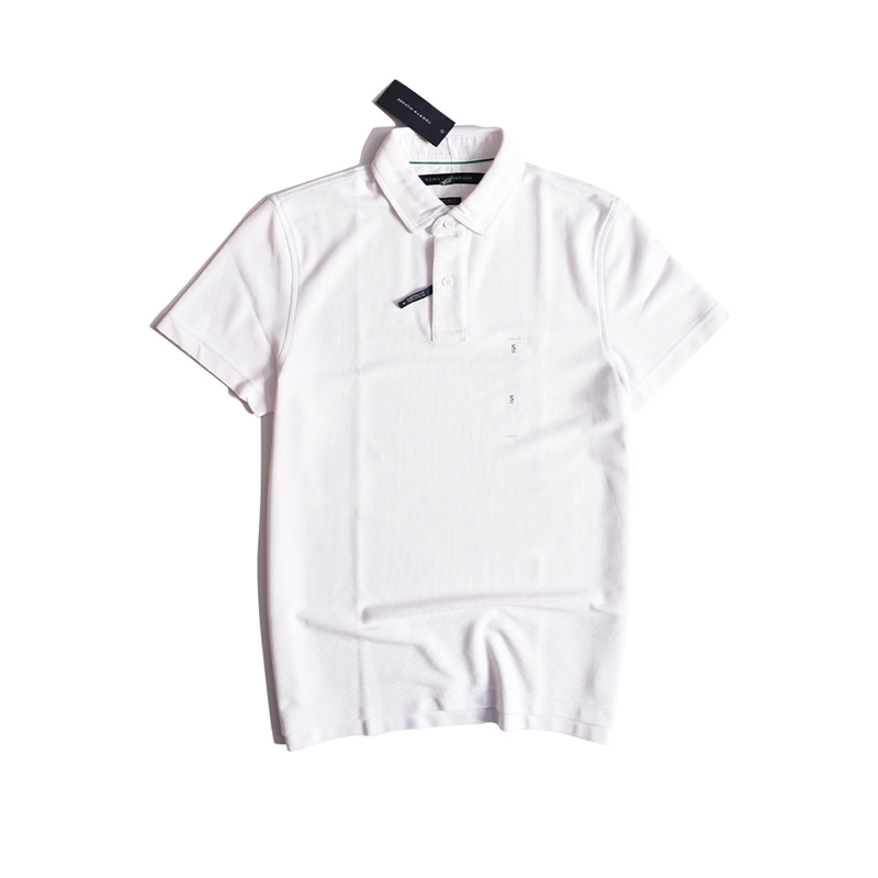 Áo thun nam xuyên thấu Tommy Hilfiger đơn giản cổ điển vừa vặn với áo sơ mi nam tay ngắn màu rắn áo polo tay dài