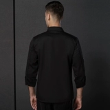 Черный демисезонный трендовый лонгслив для работы, китайский стиль, увеличенная толщина