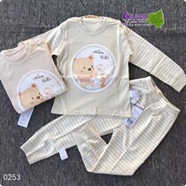 Baby's autumn clothes and pants set cotton children's underwear cotton boys and girls spring and autumn sleeping clothes flag laimei