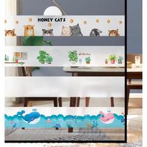 Door cover line pvc wardrobe door glass door horizontal strip waistline sticker sticker decal wall sticker corner line sliding door