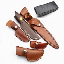 Leather knife cover head layer cowhide knife cover outdoor small straight knife cover EDC hanging waist tactical scabbard knife protection cover