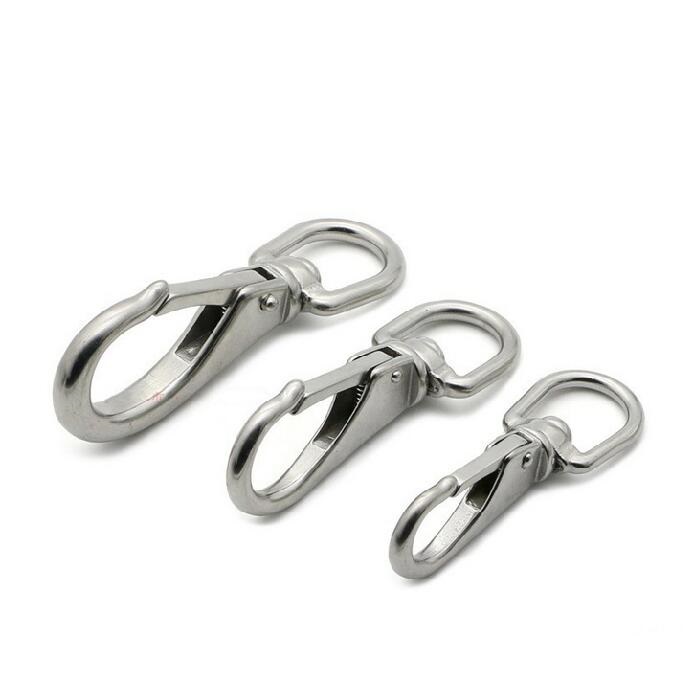304 stainless steel fast hook universal rotary buckle outdoor mountaineering safety connection ring spring hook steel chain hanging buckle