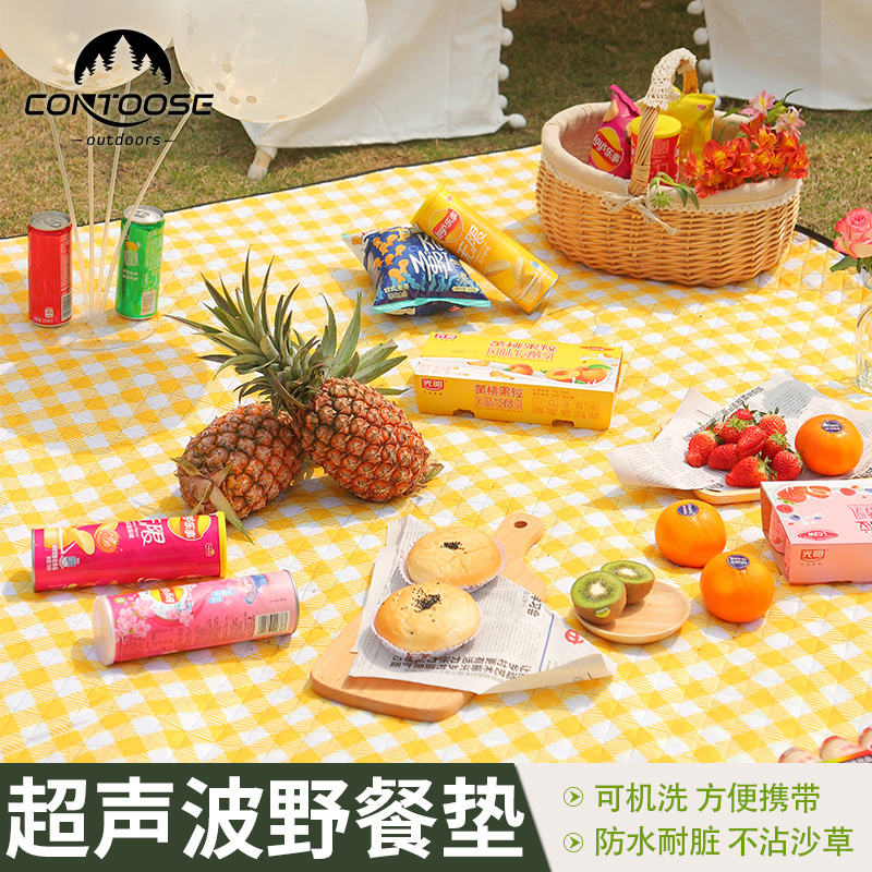 Picnic mat moisture-proof mat thick field cooker outdoor floor mat portable waterproof picnic cloth net red ins wind