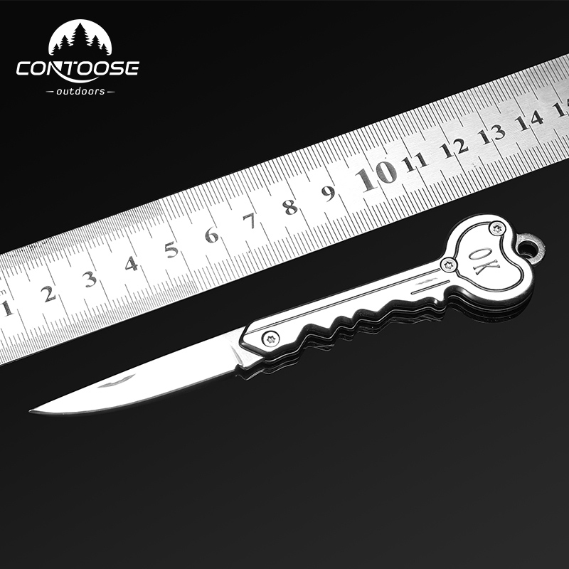 Outdoor self-defense mini knife can hang key folding knife portable stainless steel pocket key chain fruit knife