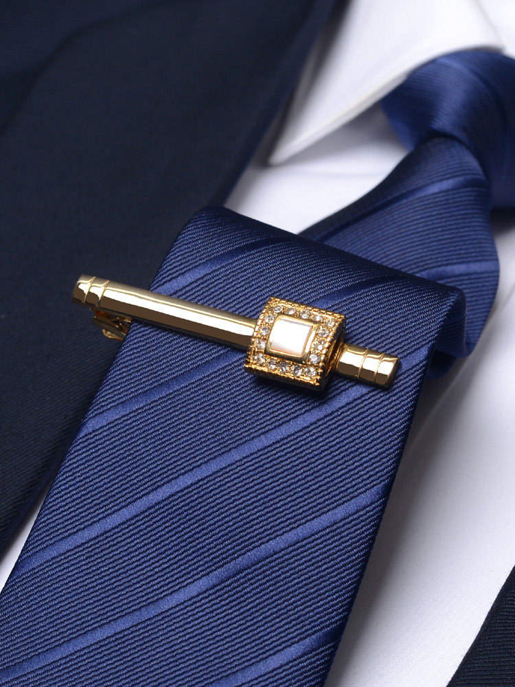 Don River Crystal Tie Clip Diamond Tie Clip Men's Wedding Suit Shirt Accessory Tie Clip Gold Silver