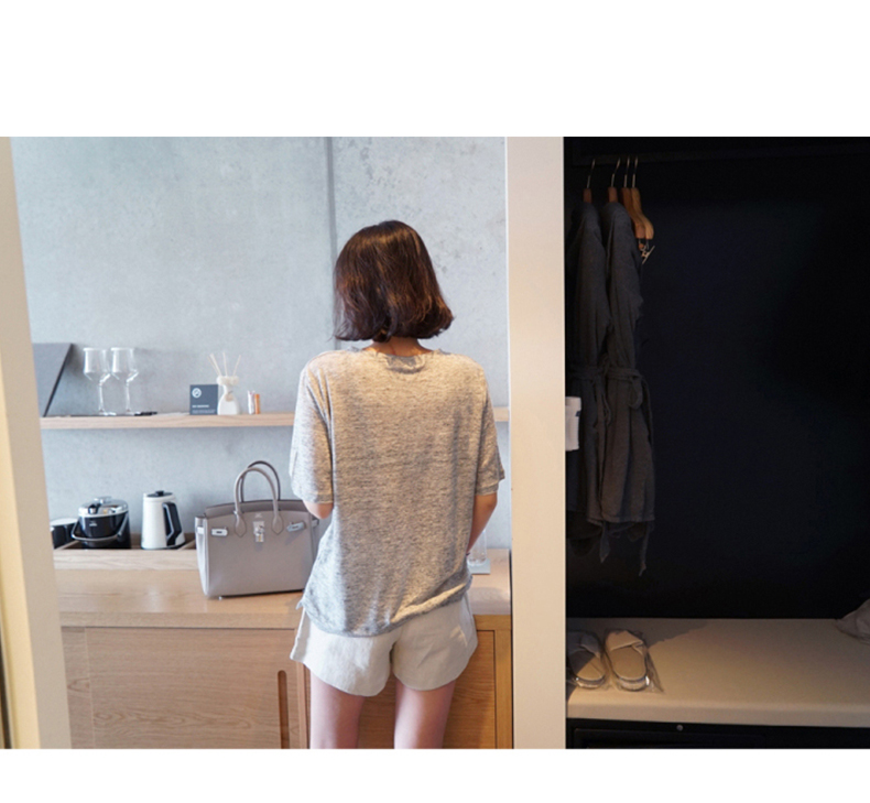 Quần short cotton và vải lanh cho bà bầu mùa hè mặc quần nâng bụng rộng mùa xuân và mùa hè quần legging cỡ lớn phần mỏng váy bà bầu mùa hè - Phụ nữ mang thai quần / quần bụng quần bầu lót lông
