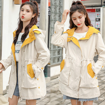 Large size womens autumn jacket Western style 2021 new spring and autumn Korean version trendy thin age loose fat mm windbreaker
